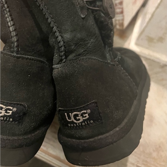 UGG Black Suede Button Boots - Picture 9 of 12